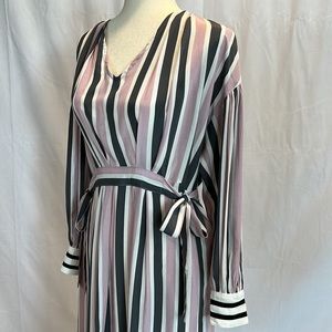 Current Air Striped Midi Dress with Side Bows